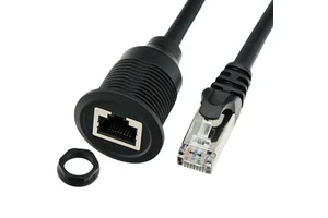 Auto Ethernet RJ45 Male Female Extension Cable Cat5e Patch Cord Braid Two-Way Radio Flush Mount Flush Mount for Car Dash LAN