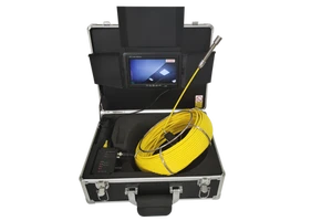 30m Cable 17mm Head Pipeline Inspection System With 7In Monitor, 12V 4500mAh Lithium Battery Pipe Camera