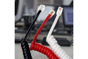 2m Length 30AWG 4P4C 4-Core Spiral Telephone Wire Cable RJ9 RJ11 UTP Shield PVC Jacket Pure Copper Communication Cables