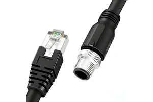 M12 X-Code 8-Pin to RJ45 10GigE Vision S/FTP Industrial Ethernet Cable