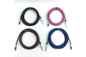High Quality Customizable Black 1/4 6.35mm PVC Jacket Audio Video Cable 8K RCA Jack Mono Plug Made Pure Copper for Microphone