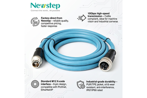 M12 X Coded 8 Pin To RJ45 Cat6A Gigabit Ethernet Cable 10Gbps IP67 Waterproof Drag Chain Cable For Machine Vision Camera Robot