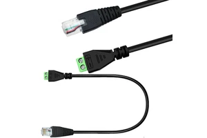 Copper Core PVC Computer Network Extension Cable 2P Female Terminal Block Wire RJ45 8P Male Solderless Green Adapter Cable