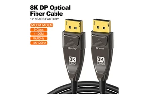 Hot Sale A137 Male DP 1.4 Fiber Active Optic Cable Custom Length 10M 8K Resolution PVC 60Hz Slim DP Cable HDTV