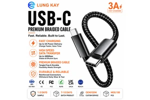 LUNG KAY USB4 Cable 40Gbps 240W PD3.1 EPR Fast Charging 8K 60Hz Video Thunderbolt 4 Compatible E-Marker Nylon Braided