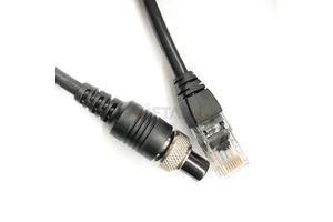 GX12 4-Pin 8-Pin Aviation to RJ45 Ethernet Network / RCA Audio Adapter Cable Shielded Overmolded Connector for Industrial CCTV