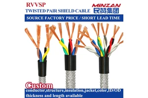 RS485 RVVSP 2 4 6 8 10 Core 2.5mm Shield Twisted Pair Cable Multi Core Copper PVC Flexible Electric Wire RS485 Shielded Cable