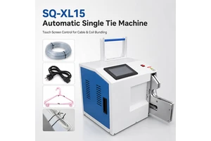 Qilin SQ XL15 Automatic Cable Tie Tying Machine Touchscreen Gold/Silver High for Power Cords Food Bags 40-90mm Diameter 0.6s