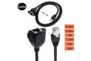 Network Extension Cable RJ45 8P8C Rj 45 Male To Female Screw Panel Mount Ethernet LAN Short Cable Cord 0.15m 1m 2m 3m 5m 10m