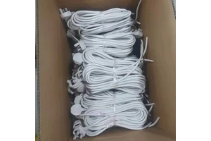 British 250V White Power Cord As KC Male Ends Rubber Extension Cord Computer UK Open End Power Cable