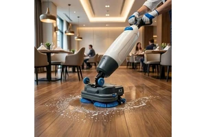 CleanHorse K3 Automatic Mini Commercial and Mop Handheld Floor Scrubber for Healthcare Facility and Clinic Sanitary Floor Washer