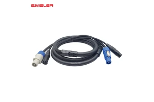 Custom High Quality 20a Power and Dmx Hybrid Cable Long 2/3/5/10/20/30 Meter 10/32/100ft Professional Power Signal Hybrid Cable