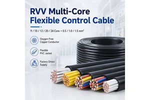 OEM RVV Oxygen-Free Copper Multi Core Control Cable Soft Sheathed Power Wire 9 10 12 20 24 Core 0.5 1 1.5mm2 for Automation