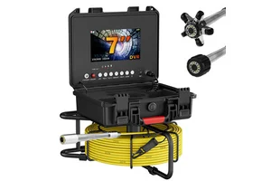 23MM 7-Inch Sewer Pipe Inspection Mini Camera 20M Cable 5MM Diameter Drain Industrial Endoscope H.264 Night Vision Analog Camera