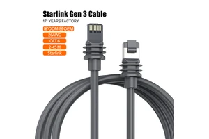 150ft Starlink Gen 3 Replacement Extension Cable Waterproof RJ45 CAT6 Ethernet for Rectangular Satellite Internet V3