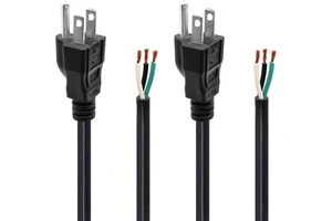 6ft SJT 18 Gauge 3 Wire US Replacement Power Supply Cord Pigtail Cable 110V 125V 120V Black Power Extension Cord