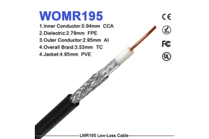 Low Loss LMR195 RF Coaxial Cable 50Ohm, Antenna Extension Jumper for Cellular Base Station & Wireless Network Project