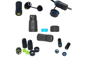 Industrial Grade M23 RJ45 Waterproof Panel Mount Connector with Shielding Waterproof Coupler for POE Camera