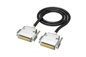DB25 Male To Male RS232 Serial Cable 25-Pin D-Sub Copper Conductor Stranded Shielded Die-Cast Metal Hoods