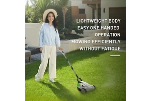 12V Cordless Self Propelled Push Lawn Mower 21CM Cutting Dia 3-Level Height Adjustable Portable Home Garden Trimmer for Ma Ki Ta