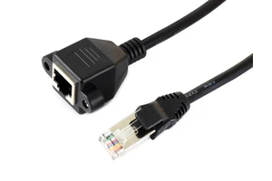 Ethernet Extension Cable Nickel Plated Iron Shell Effective Anti Interference Shielding Network Cord