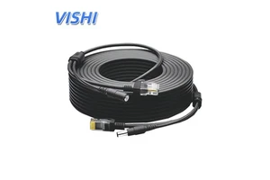 Vishi 8-Core Durable Outdoor Waterproof DC Extension Network Cable 2-in-1 Power & Video Integrated Security Camera Cable