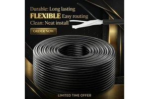 2 Core Round PVC Insulated Bare Copper Wire 300V Unsheathed Flexible Electrical Cable Security System Installation