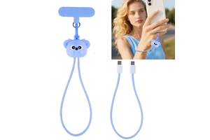 Beanlieve Koala Hand Wrist Strap 60W Fast Charging Cable USB C To USB C Braid Cable Anti-Loss Lanyard Phone Fast Charging Cable