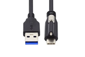 5Gbps Panel Mount USB 3.1 Type-C Single Screw Locking Connector to USB Data Cable for Industrial Camera