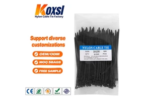 Self-Locking Nylon Cable Ties Plastic Zip Ties for Cable Management Black/White or Can Be Customized
