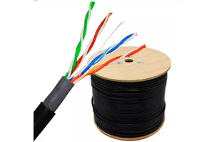 Waterproof Network Cable Roll 305m Outdoor UTP Cat5e With Wooden Reel For Internet