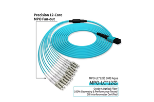 CPR CCA DCA Elite Low Loss MPO-LC Breakout Cable 12Core OM3 Multimode 50/125 LSZH 3mm Fiber Optic Harness Patch Cord Data Center