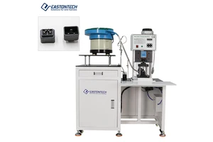 Vibrating Plate Feeding Electric Cable 2 Pin 3 Pin Plug Insertion Crimping Machine EW-5055A AC Power Plug Manufacturing Machine