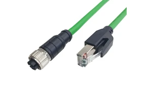 Hot Sale M12 to RJ45 Industrial Ethernet Cable IP67 Flexible Cable Stainless Steel Adapter Connector for Usedndustrial Camera