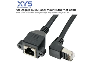 Custom Cat6 RJ45 Male to Panel Mount Female Ethernet Cable,90° Up/Down/Left/Right Multi Angle Optional Extension Cord