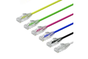 Slim Cat6 UTP PVC Jacket Ethernet Cable Gold Plated Connectors Snagless Design CMG Fire Rated 12-Month Warranty