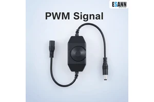 ESANN 6A Plug-in DC Cord 12V Black Common Cathode Inline Neon LED Light Manual Dimmer Knob Switch 72W Led Strip Controller