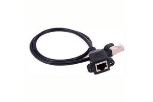 RJ45 Cat 6 Male to Female LAN Ethernet Network Extension Cable with Panel Mount