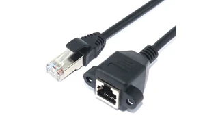CAT.5E FTP Lan Cable Ethernet Patch Cord RJ45 Male to Female Socket screws Panel Mount Network Extension Cable