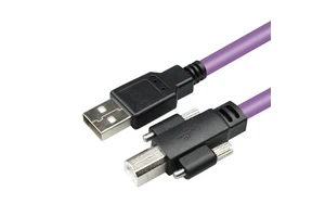 USB2.0 Print Cable USB Male to Square Port Male High Flexible Drag Chain Industrial Camera Data Extension Cable with Lock
