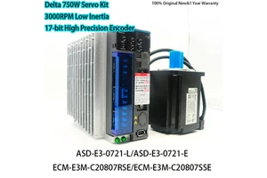 Original Delta 750W E3 Servo Kit ASD-E3-0721-L/E Drive ECM-E3M-C20807RSE/SSE Servo Motor for CNC Packaging Machine