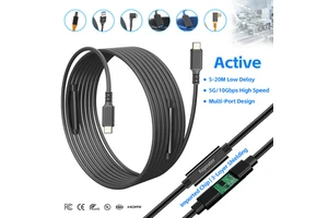 Multi-interface Signal Amplifier Active Cable 5Gbps Type C/B/Micro B Extension Cable with Repeater for Camera/Office/Industrial