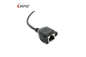 Cat5e/Cat6 Shielded RJ45 Copper Contact Nylon Housing Male to Female Panel Mount LAN Extension Cable 1m-50m