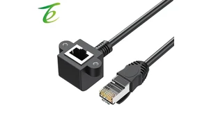 Pure Copper RJ45 Extension Cable with Ear Elbow at 90 Degrees Can Fix the Network Cable by Extending the Male to Female by 0.3