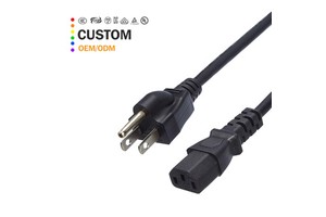 120V US 3-Pin Power Cord - IEC C13 End Extension Cable for Server Rack Networking Equipment UL Listed