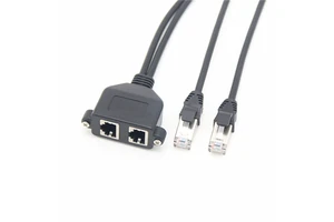 For Computers Cat 5e 6 Extender Cables Cabo Cord Dual Ports RJ45 Male to Female Screw Ethernet LAN Network Extension Cable