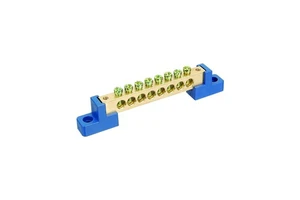 7-Pole / Hole Brass Din Rail Electrical Neutral Bar Link and Power Earthing Ground Bus Earth Bar at Wholesale Price