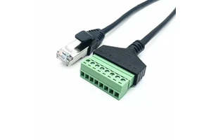 RJ45 Male-to-Female Network Extension Cable with Screw Holes CAT5 Ethernet Cable