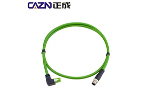 M12 D Code 4 Pins Male to RJ45 Male Cable CAT5E Industrial Ethernet Cable