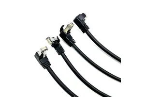 XUNJIE 90 Degree Cat6 Ethernet Extension Cable Indoor Use RJ45 Gigabit Network LAN Patch Cord PVC/LSZH Jacket CE ROHS Certified